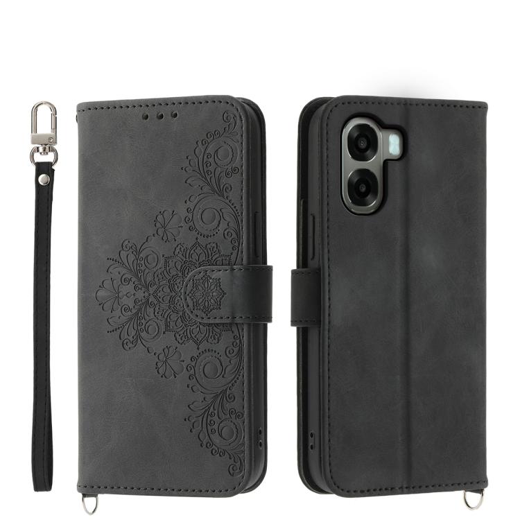 Custodia per telefono in pelle con portafoglio in rilievo con fiori al tatto, For OPPO Reno16 F 5G / Reno16 FS 5G, For OPPO Reno15 F 5G, For OPPO Reno15 5G / Reno 15c 5G, For OPPO A6x 5G / A6 5G Global