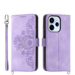 Custodia per telefono in pelle con portafoglio in rilievo con fiori al tatto, For OPPO Reno16 F 5G / Reno16 FS 5G, For OPPO Reno15 F 5G, For OPPO Reno15 5G / Reno 15c 5G, For OPPO A6x 5G / A6 5G Global