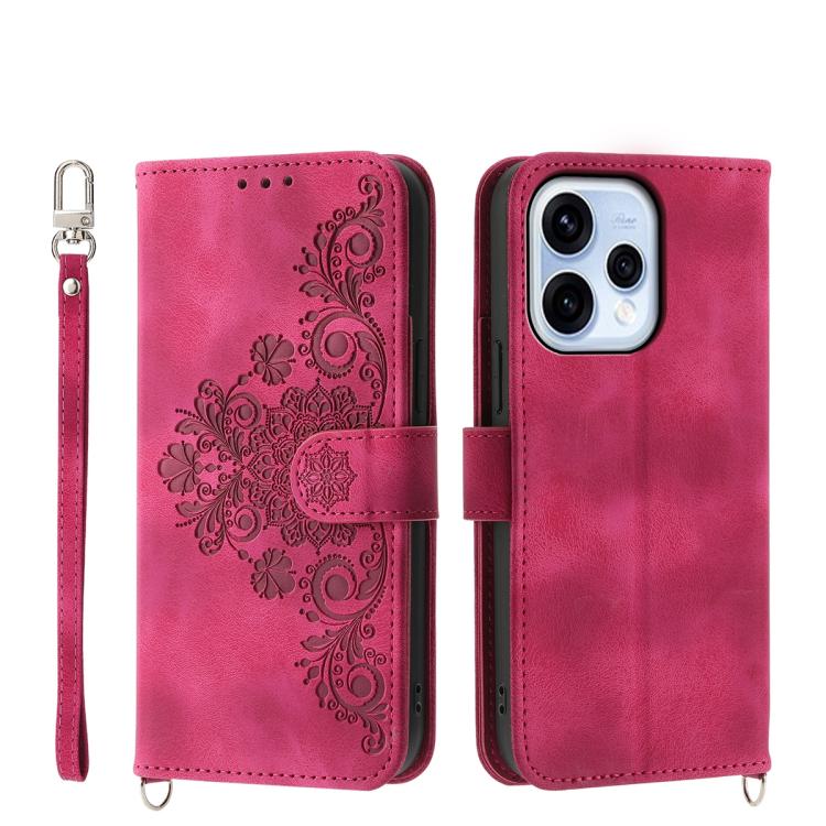 Custodia per telefono in pelle con portafoglio in rilievo con fiori al tatto, For OPPO Reno16 F 5G / Reno16 FS 5G, For OPPO Reno15 F 5G, For OPPO Reno15 5G / Reno 15c 5G, For OPPO A6x 5G / A6 5G Global