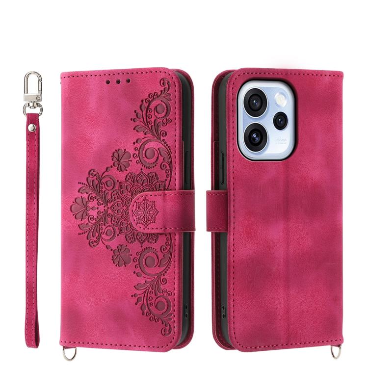 Custodia per telefono in pelle con portafoglio in rilievo con fiori al tatto, For OPPO Reno16 F 5G / Reno16 FS 5G, For OPPO Reno15 F 5G, For OPPO Reno15 5G / Reno 15c 5G, For OPPO A6x 5G / A6 5G Global