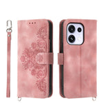 Custodia per telefono in pelle con portafoglio in rilievo con fiori al tatto, For OPPO Reno16 F 5G / Reno16 FS 5G, For OPPO Reno15 F 5G, For OPPO Reno15 5G / Reno 15c 5G, For OPPO A6x 5G / A6 5G Global