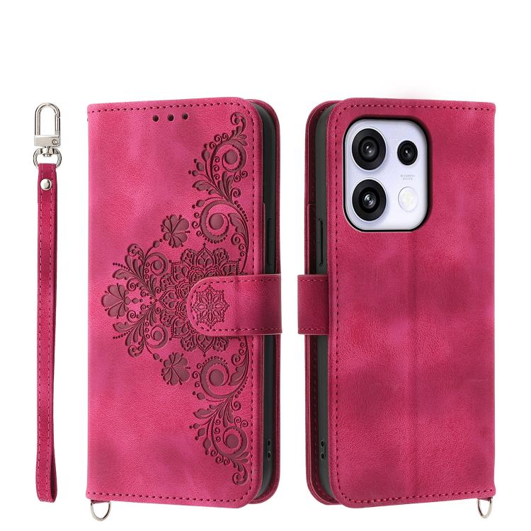 Custodia per telefono in pelle con portafoglio in rilievo con fiori al tatto, For OPPO Reno16 F 5G / Reno16 FS 5G, For OPPO Reno15 F 5G, For OPPO Reno15 5G / Reno 15c 5G, For OPPO A6x 5G / A6 5G Global