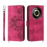 Custodia per telefono in pelle con portafoglio in rilievo con fiori al tatto, For Realme 11 4G, For Realme 11 5G, For Realme C53, For Realme 11 Pro 5G / 11 Pro+ 5G