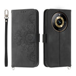 Custodia per telefono in pelle con portafoglio in rilievo con fiori al tatto, For Realme 11 4G, For Realme 11 5G, For Realme C53, For Realme 11 Pro 5G / 11 Pro+ 5G