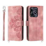Custodia per telefono in pelle con portafoglio in rilievo con fiori al tatto, For Realme 11 4G, For Realme 11 5G, For Realme C53, For Realme 11 Pro 5G / 11 Pro+ 5G