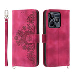 Custodia per telefono in pelle con portafoglio in rilievo con fiori al tatto, For Realme 11 4G, For Realme 11 5G, For Realme C53, For Realme 11 Pro 5G / 11 Pro+ 5G
