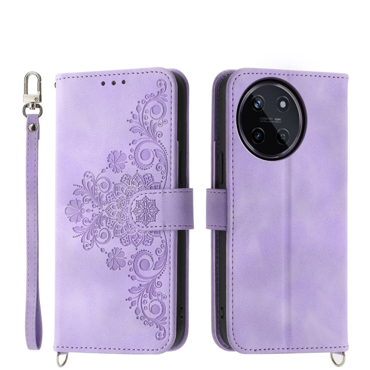 Custodia per telefono in pelle con portafoglio in rilievo con fiori al tatto, For Realme 11 4G, For Realme 11 5G, For Realme C53, For Realme 11 Pro 5G / 11 Pro+ 5G