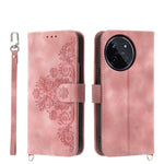 Custodia per telefono in pelle con portafoglio in rilievo con fiori al tatto, For Realme 11 4G, For Realme 11 5G, For Realme C53, For Realme 11 Pro 5G / 11 Pro+ 5G