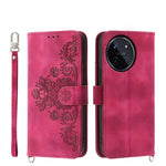 Custodia per telefono in pelle con portafoglio in rilievo con fiori al tatto, For Realme 11 4G, For Realme 11 5G, For Realme C53, For Realme 11 Pro 5G / 11 Pro+ 5G
