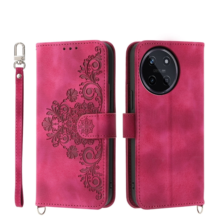 Custodia per telefono in pelle con portafoglio in rilievo con fiori al tatto, For Realme 11 4G, For Realme 11 5G, For Realme C53, For Realme 11 Pro 5G / 11 Pro+ 5G