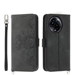 Custodia per telefono in pelle con portafoglio in rilievo con fiori al tatto, For Realme 11 4G, For Realme 11 5G, For Realme C53, For Realme 11 Pro 5G / 11 Pro+ 5G