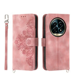 Custodia per telefono in pelle con portafoglio in rilievo con fiori al tatto, For Realme 14 Pro, For Realme C75 / Realme 14x, For Realme 13+, For Realme 13 Pro / 13 Pro+ Global