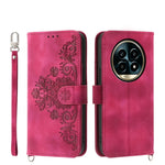 Custodia per telefono in pelle con portafoglio in rilievo con fiori al tatto, For Realme 14 Pro, For Realme C75 / Realme 14x, For Realme 13+, For Realme 13 Pro / 13 Pro+ Global