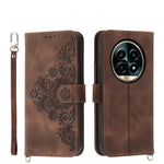 Custodia per telefono in pelle con portafoglio in rilievo con fiori al tatto, For Realme 14 Pro, For Realme C75 / Realme 14x, For Realme 13+, For Realme 13 Pro / 13 Pro+ Global