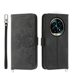 Custodia per telefono in pelle con portafoglio in rilievo con fiori al tatto, For Realme 14 Pro, For Realme C75 / Realme 14x, For Realme 13+, For Realme 13 Pro / 13 Pro+ Global