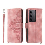 Custodia per telefono in pelle con portafoglio in rilievo con fiori al tatto, For Realme 14 Pro, For Realme C75 / Realme 14x, For Realme 13+, For Realme 13 Pro / 13 Pro+ Global