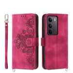 Custodia per telefono in pelle con portafoglio in rilievo con fiori al tatto, For Realme 14 Pro, For Realme C75 / Realme 14x, For Realme 13+, For Realme 13 Pro / 13 Pro+ Global