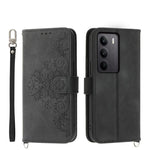 Custodia per telefono in pelle con portafoglio in rilievo con fiori al tatto, For Realme 14 Pro, For Realme C75 / Realme 14x, For Realme 13+, For Realme 13 Pro / 13 Pro+ Global