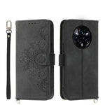 Custodia per telefono in pelle con portafoglio in rilievo con fiori al tatto, For Realme 14 Pro, For Realme C75 / Realme 14x, For Realme 13+, For Realme 13 Pro / 13 Pro+ Global