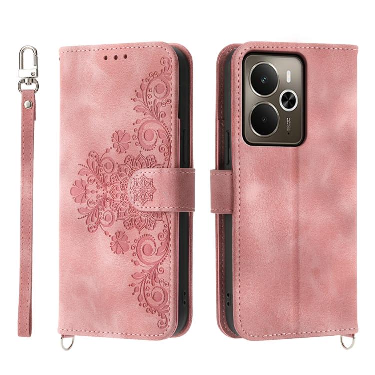 Custodia per telefono in pelle con portafoglio in rilievo con fiori al tatto, For Realme C85 Pro 4G, For Realme 15 5G / Realme 15 Pro 5G, For Realme 14 / Realme P3 5G, For Realme 14 Pro+