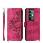 Custodia per telefono in pelle con portafoglio in rilievo con fiori al tatto, For Realme 16T 5G, For Realme C100 4G, For Realme 16 5G, For Realme C85 5G / Realme 15x 5G