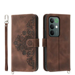 Custodia per telefono in pelle con portafoglio in rilievo con fiori al tatto, For Realme 16T 5G, For Realme C100 4G, For Realme 16 5G, For Realme C85 5G / Realme 15x 5G