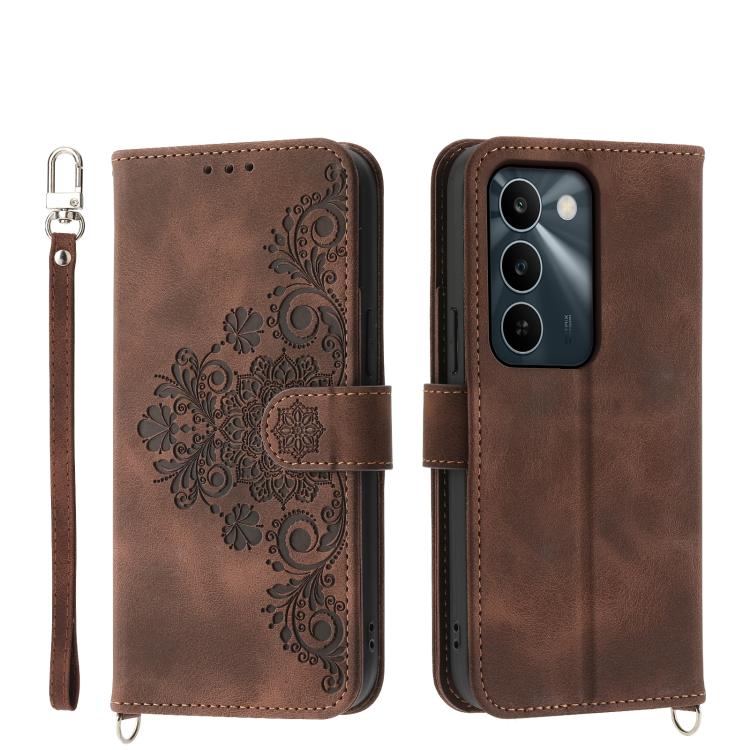 Custodia per telefono in pelle con portafoglio in rilievo con fiori al tatto, For Realme 16T 5G, For Realme C100 4G, For Realme 16 5G, For Realme C85 5G / Realme 15x 5G