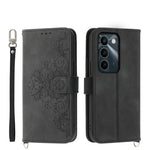 Custodia per telefono in pelle con portafoglio in rilievo con fiori al tatto, For Realme 16T 5G, For Realme C100 4G, For Realme 16 5G, For Realme C85 5G / Realme 15x 5G