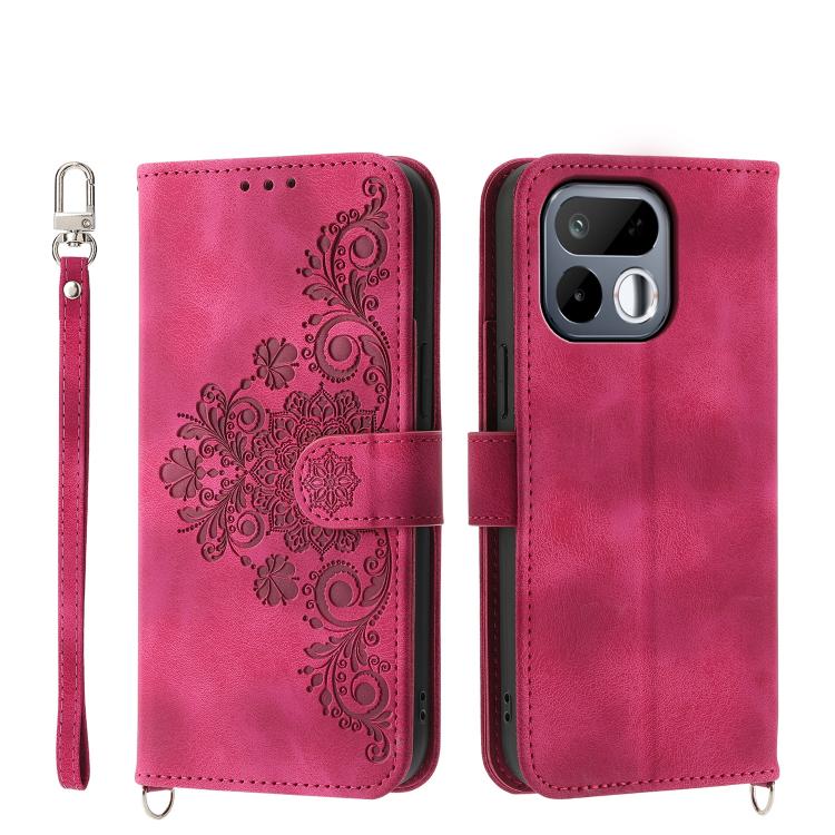 Custodia per telefono in pelle con portafoglio in rilievo con fiori al tatto, For Realme 16T 5G, For Realme C100 4G, For Realme 16 5G, For Realme C85 5G / Realme 15x 5G