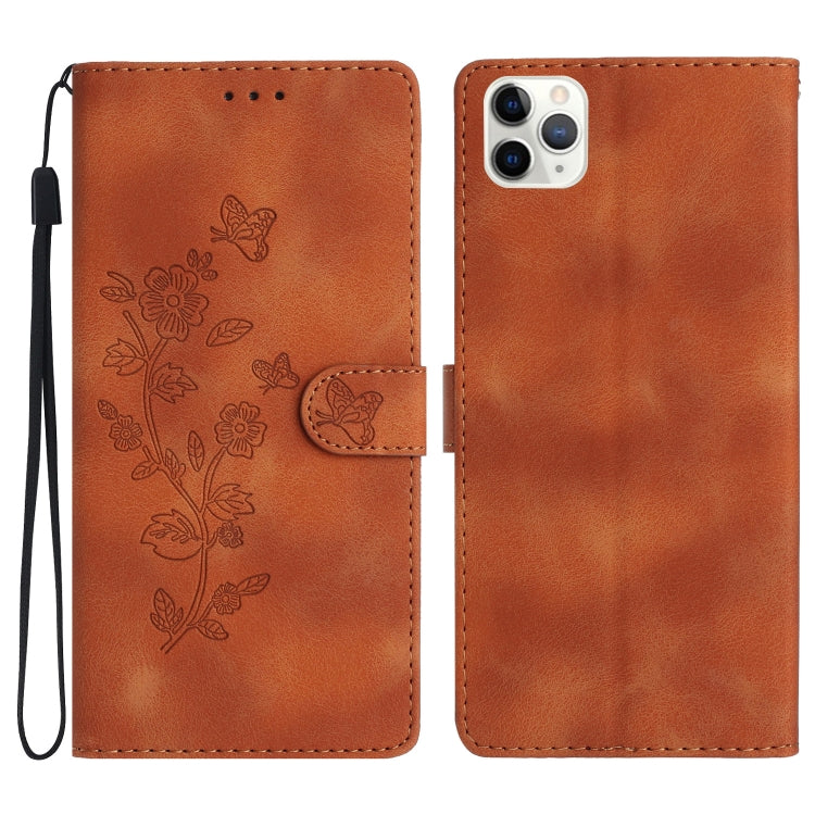 Custodia in pelle con motivo floreale per iPhone 12 e 11