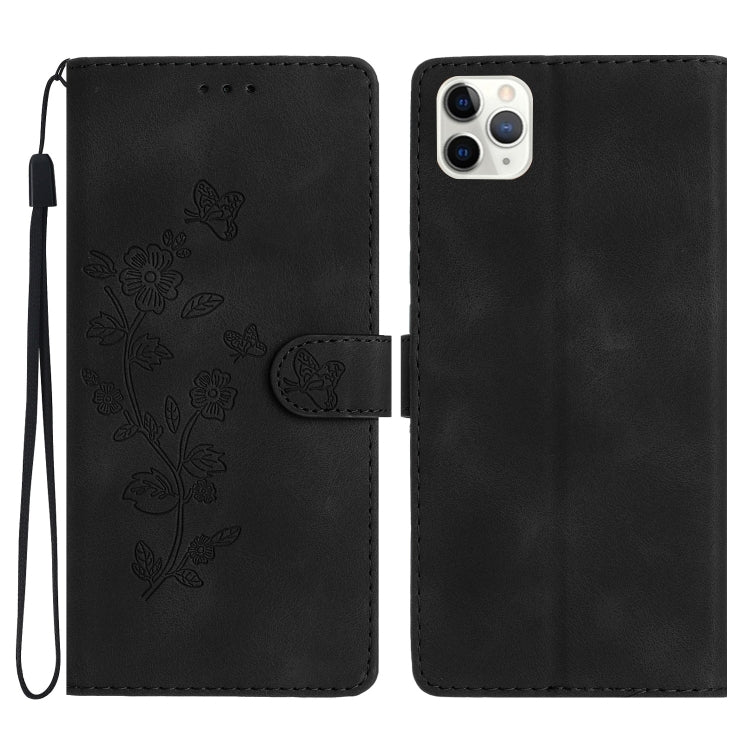 Custodia in pelle con motivo floreale per iPhone 12 e 11