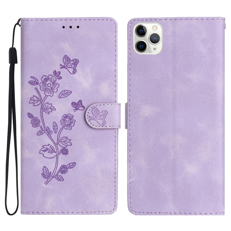 Custodia in pelle con motivo floreale per iPhone 12 e 11