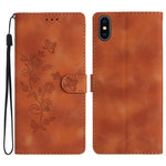 Custodia in pelle floreale per smartphone compatibili