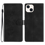 Custodia in pelle con motivo floreale per iPhone 16 e 15
