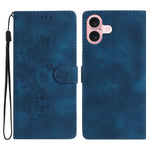 Custodia in pelle con motivo floreale per iPhone 16 e 15