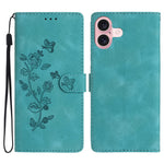 Custodia in pelle con motivo floreale per iPhone 16 e 15
