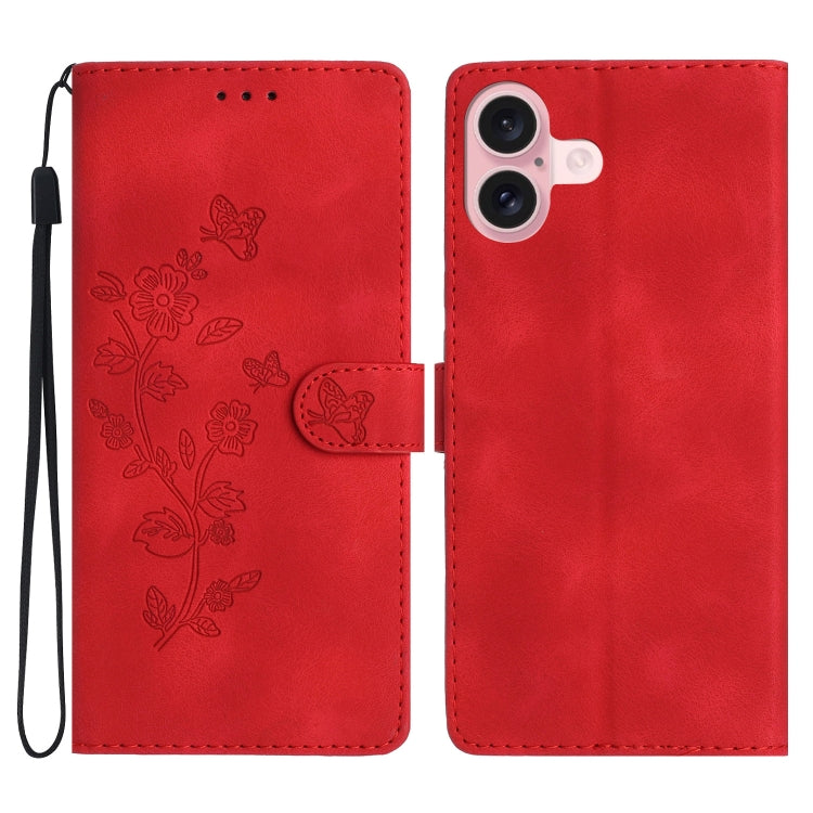 Custodia in pelle con motivo floreale per iPhone 16