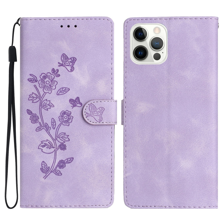 Custodia in pelle con motivo floreale per iPhone 16