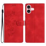 Custodia in pelle con motivo floreale per iPhone 17