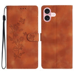 Custodia in pelle con motivo floreale per iPhone 17