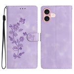 Custodia in pelle con motivo floreale per iPhone 17
