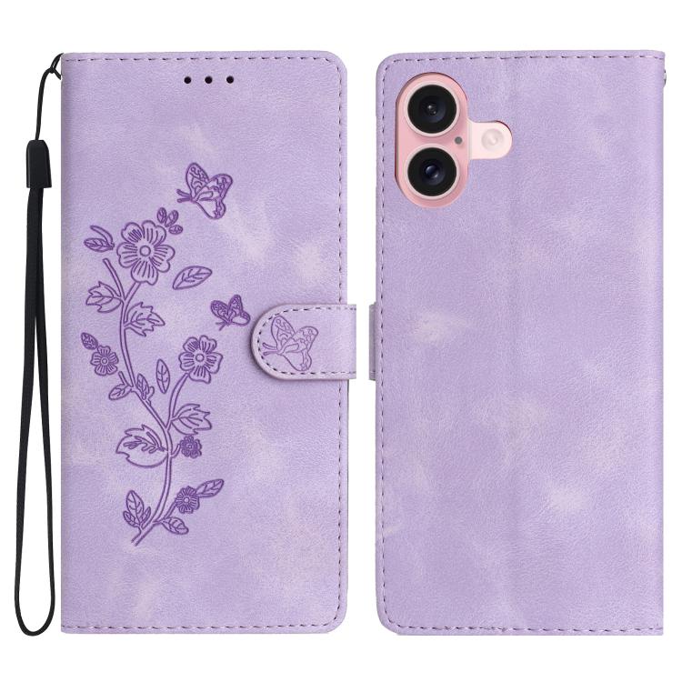 Custodia in pelle con motivo floreale per iPhone 17