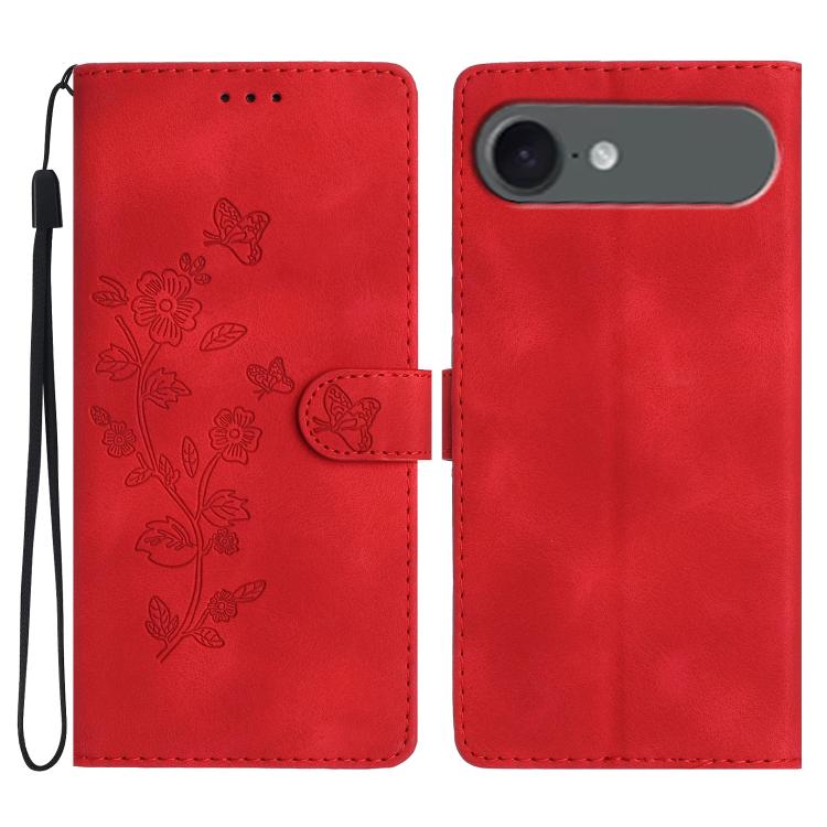 Custodia in pelle con motivo floreale per iPhone 16