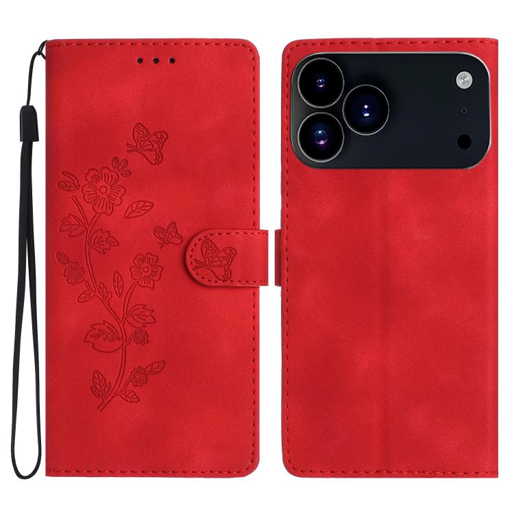 Custodia in pelle con motivo floreale per iPhone 17