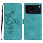 Custodia in pelle con motivo floreale per iPhone 17