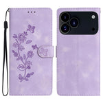 Custodia in pelle con motivo floreale per iPhone 17