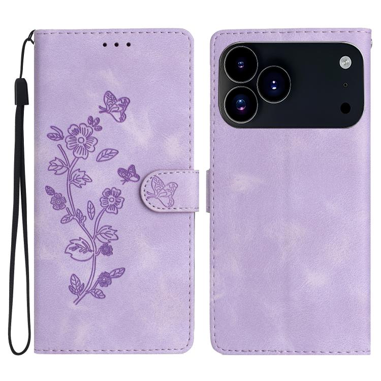 Custodia in pelle con motivo floreale per iPhone 17