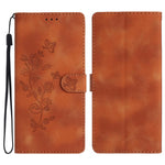 Custodia in pelle con motivo floreale per iPhone 17