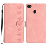 Custodia per telefono in pelle goffrata con sette farfalle, For Motorola One Action, For Motorola Moto E6 Play, For Motorola Moto G7 Power