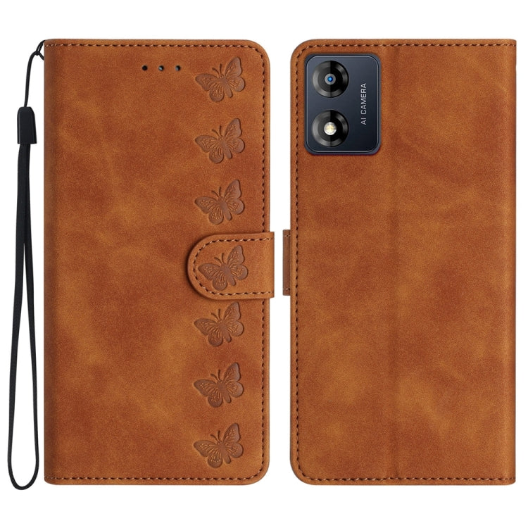 Custodia per telefono in pelle goffrata con sette farfalle, For Motorola Moto G14 4G, For Motorola Edge 40, For Motorola Moto G13, For Motorola Moto E13